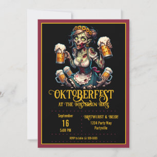 Oktoberfest Zombie Barmaid uitnodiging