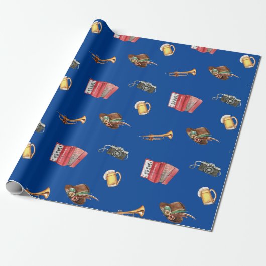 Oktoberfestmuziek Cadeaupapier (Uitgerold)