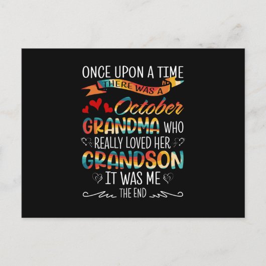 Oktobergrootmoeder die haar grootzonen echt leuk v briefkaart (Voorkant)
