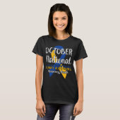 Oktobermaand Nationale bewustmakingsmaand downsynd T-shirt (Voorkant volledig)