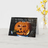 OKTOBER'S HIER EN DUS IS DE "BEER" OKTOBER BIRTHDA KAART (Gele Bloem)