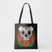 Oktober's Marigolds & Beer Skull Tote Bag (Voorkant)