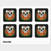 Oktober's Marigolds & Beer Skull Vierkante Sticker (Vel)