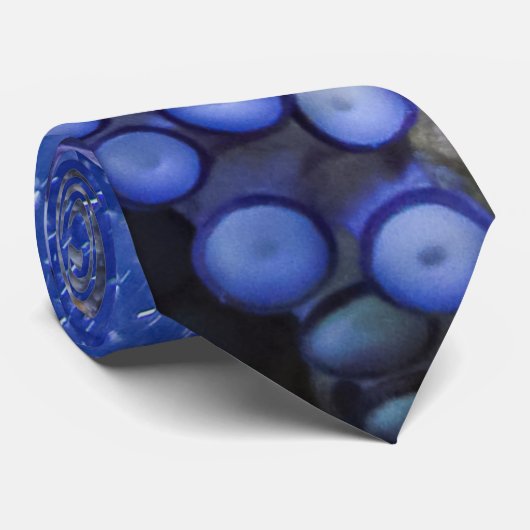 Oktopus Kraken Tintfisch in blauen Blubberblase Stropdas (Opgerold)