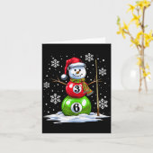 Ol Game Snowman Billiards Player Funny Christmas Kaart (Gele Bloem)