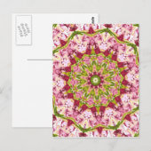 Ola Boo's roze en groene Kaleidescoop Briefkaart (Voorkant / Achterkant)