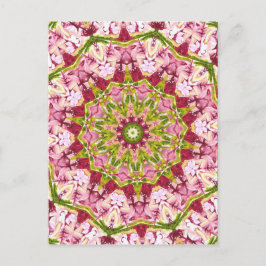 Ola Boo's roze en groene Kaleidescoop Briefkaart