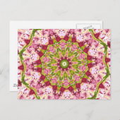 Ola Boo's roze en groene Kaleidescoop Briefkaart (Voorkant / Achterkant)