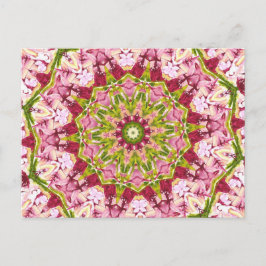 Ola Boo's roze en groene Kaleidescoop Briefkaart