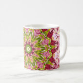 Ola Boo's roze en groene Kaleidescoop Koffiemok (Voorkant rechts)