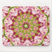 Ola Boo's roze en groene Kaleidescoop Muismat (Voorkant)