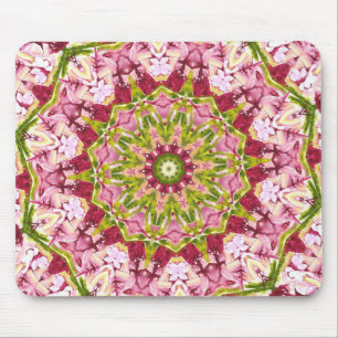Ola Boo's roze en groene Kaleidescoop Muismat
