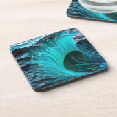 "Ola Tiburón" Blauwe Haai Wave Bier Onderzetter (Linkerzijde)