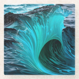 "Ola Tiburón" Blauwe Haai Wave Glazen Onderzetter