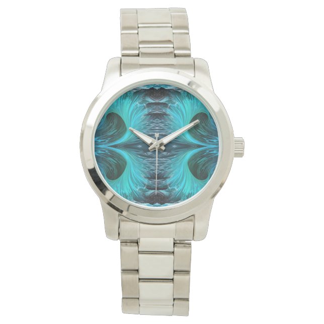 "Ola Tiburón" Blauwe Haai Wave Horloge (Voorkant)