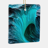 "Ola Tiburón" Blauwe Haai Wave Keramisch Ornament (Rechts)