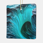 "Ola Tiburón" Blauwe Haai Wave Keramisch Ornament (Links)