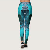 "Ola Tiburón" Blauwe Haai Wave Leggings (Achterkant)