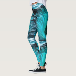 "Ola Tiburón" Blauwe Haai Wave Leggings