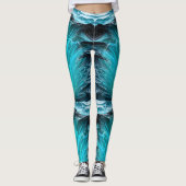 "Ola Tiburón" Blauwe Haai Wave Leggings (Voorkant)