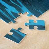 "Ola Tiburón" Blauwe Haai Wave Legpuzzel (Zijkant)