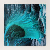 "Ola Tiburón" Blauwe Haai Wave Legpuzzel (Horizontaal)