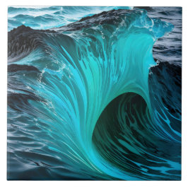 "Ola Tiburón" Blauwe Haai Wave Tegeltje