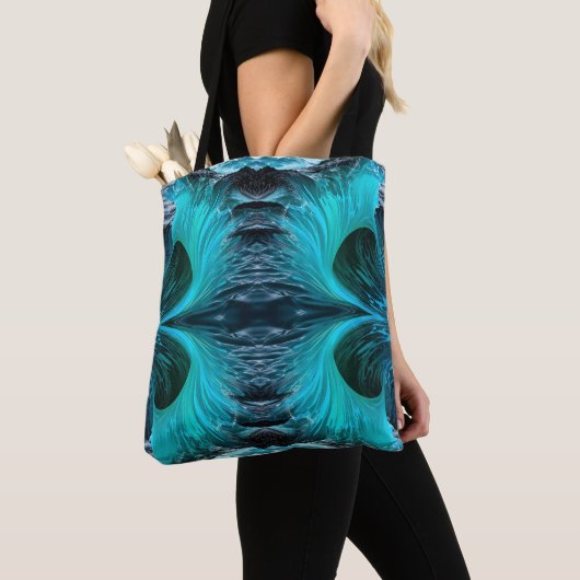 "Ola Tiburón" Blauwe Haai Wave Tote Bag (Dichtbij)