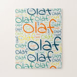 Olaf Legpuzzel<br><div class="desc">Olaf Show en draag deze populaire, mooie mannelijke voornaam die is ontworpen als kleurrijke tekstwolk gemaakt van horizontale en verticale krommende typografie van handletters in verschillende maten en schattige verse kleuren. Draag je positieve amerikaanse naam of show de wereld waar je van houdt of waar je van houdt. Merk met...</div>