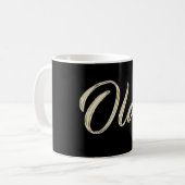 Olaf Name whitegold Tasse Teetasse Kaffeetasse Koffiemok (Voorkant links)