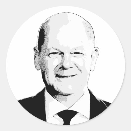 Olaf Scholz Ronde Sticker (Voorkant)