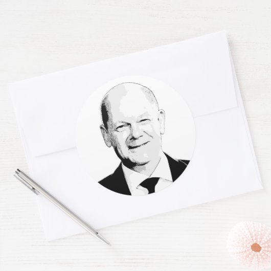 Olaf Scholz Ronde Sticker (Envelop)