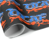 Olaf Vorname Name Graffiti blue orange Cadeaupapier (Rol Hoek)