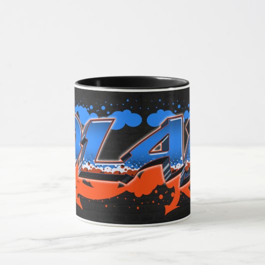 Olaf Vorname Name Graffiti blue orange Tasse Mok (Midden)