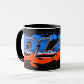 Olaf Vorname Name Graffiti blue orange Tasse Mok (Voorkant links)