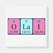 Olai periodieke tabelnaam magnet (Voorkant)