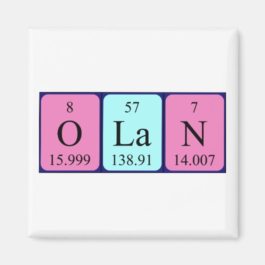 Olan periodieke lijstnaam magnet (Voorkant)