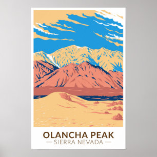 Olancha Peak Sierra Nevada Californië Retro  Poster
