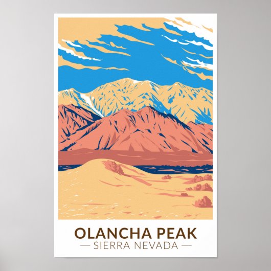 Olancha Peak Sierra Nevada Californische Vintage Poster (Voorkant)