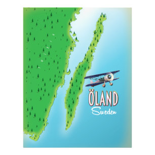 Öland Zweden eiland kaart Foto Afdruk