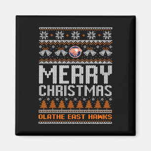 Olathe East Hawks Logo vrolijk kerstlelijk zweet Magneet