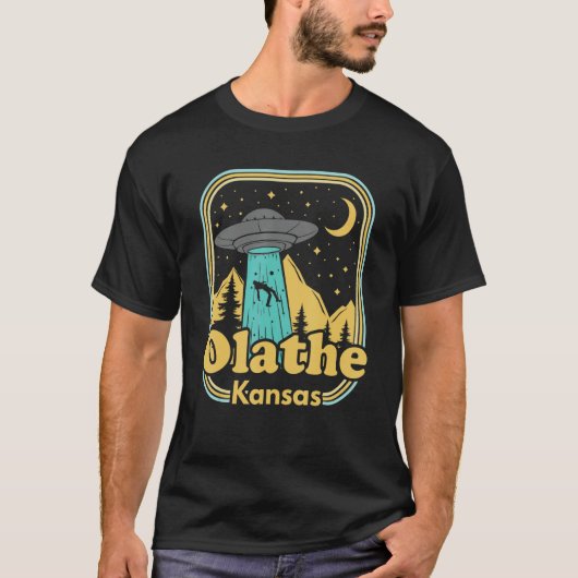 Olathe Kansas Ufo Alien Hunter 80s State Pride T-shirt (Voorkant)