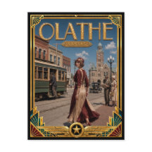 Olathe Kansas Vintage Art Deco Gouden Tijdperk