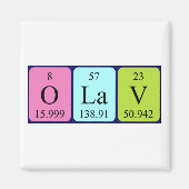 Olav periodieke tabelnaam magnet (Voorkant)