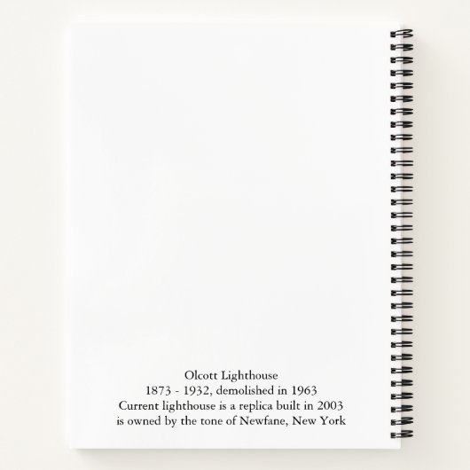 Olcott Lighthouse notitieboek (Achterkant)