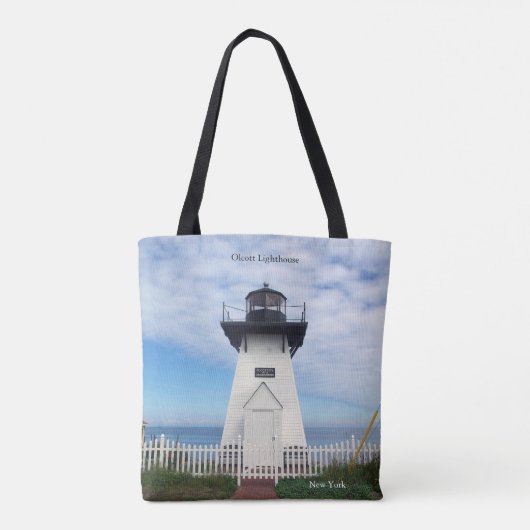 Olcott Lighthouse over de hele canvas tas (Achterkant)