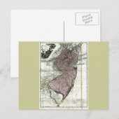 Old 1777 New Jersey Map Briefkaart (Voorkant / Achterkant)