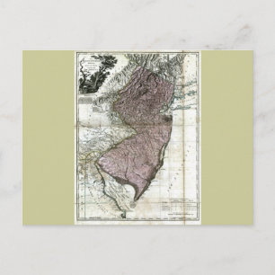 Old 1777 New Jersey Map Briefkaart