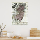 Old 1777 New Jersey Map Poster (Keuken)