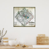 Old 1862 Washington District of Columbia Map Poster (Keuken)